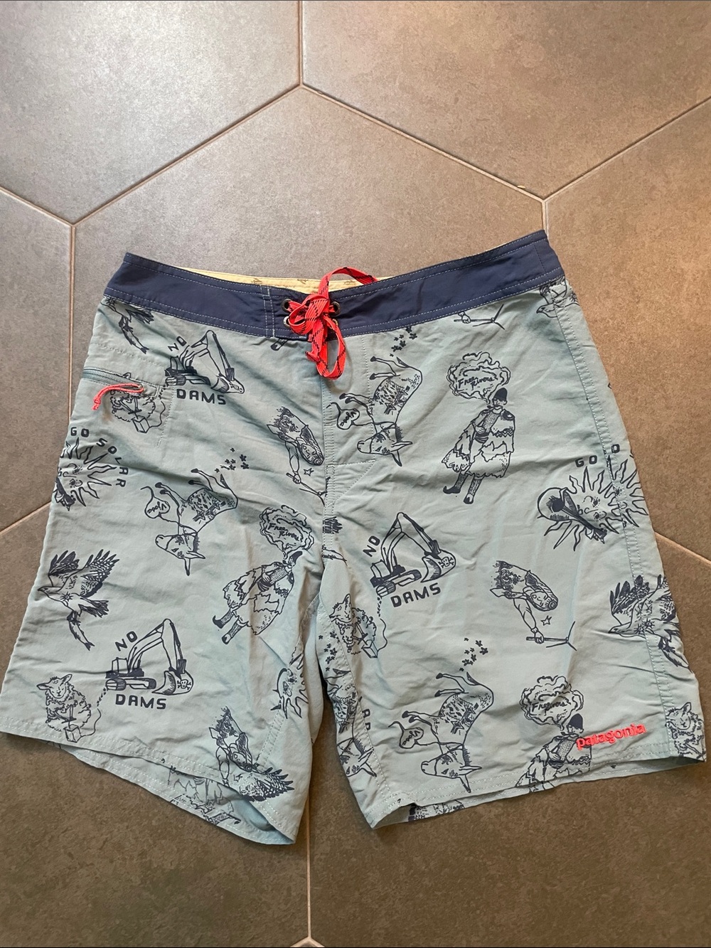 Patagonia Men’s Blue Graphic Activist Swim Trunks 32